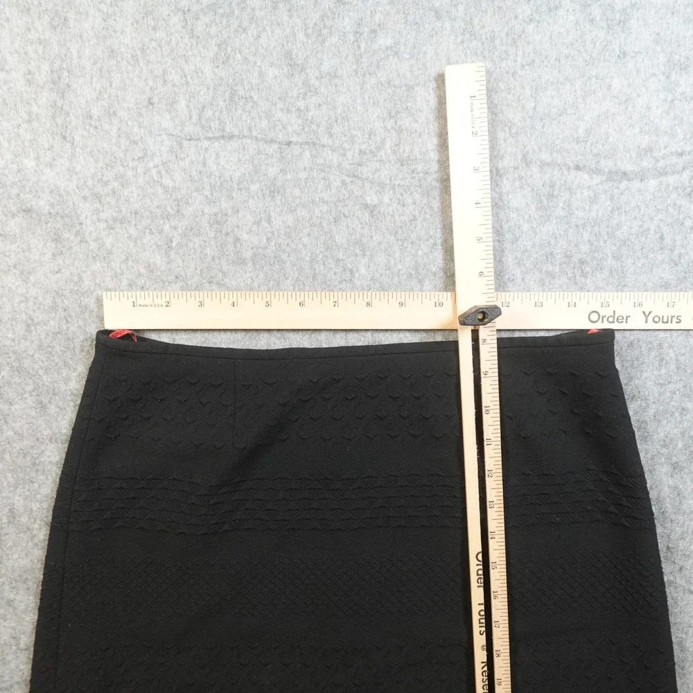 Hugo Skirt Womens 6 Black Mini Pencil‎ Office Workwear Zip Textured